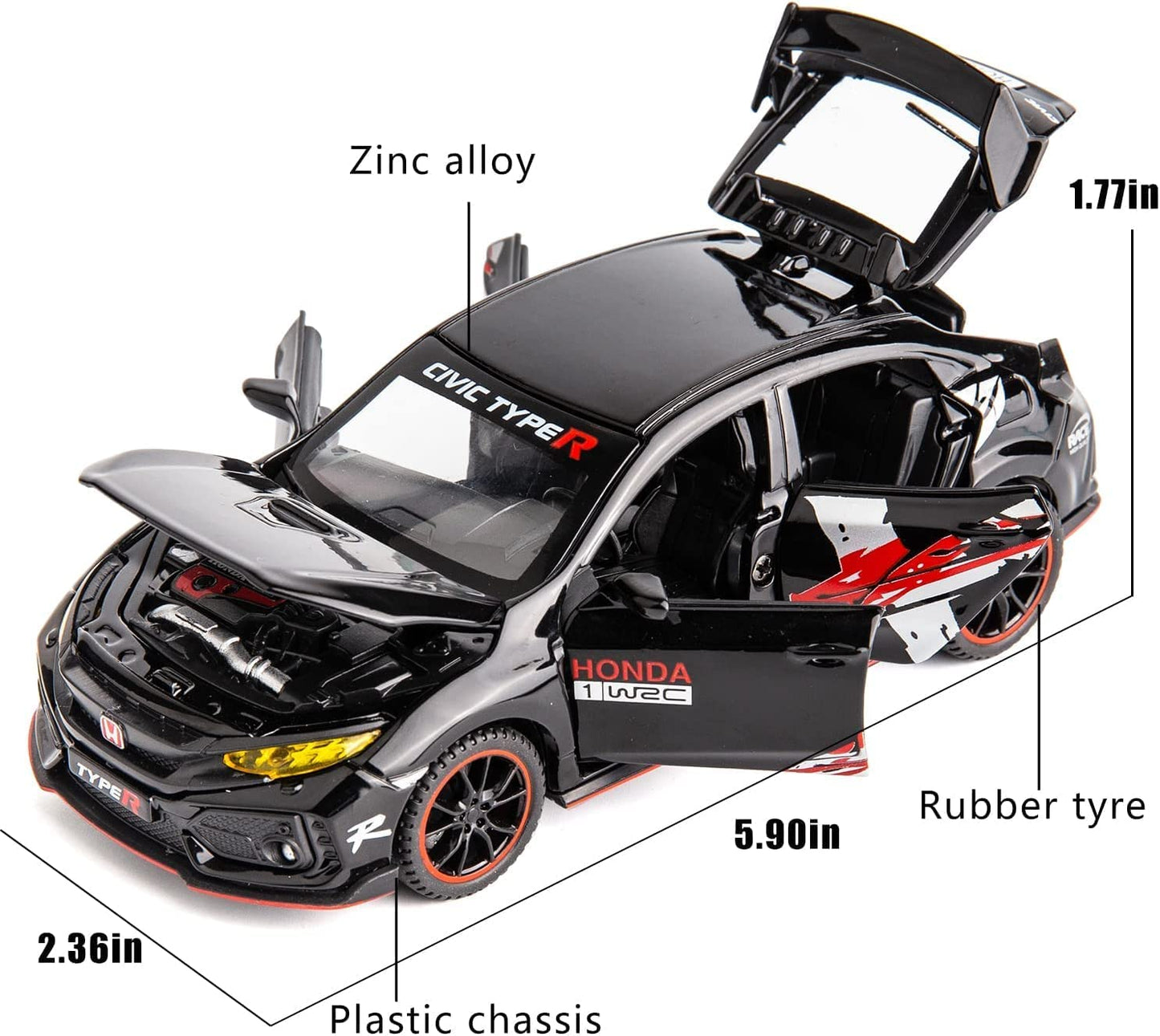 HONDA CIVIC TYPE-R- Diecast Metal Car - Scale 1:32