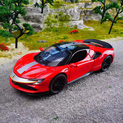 Ferrari Sf90- Diecast Metal Car - Scale 1:24/1:32