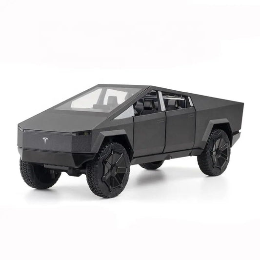 Model of a Tesla Cybertruck on a white background