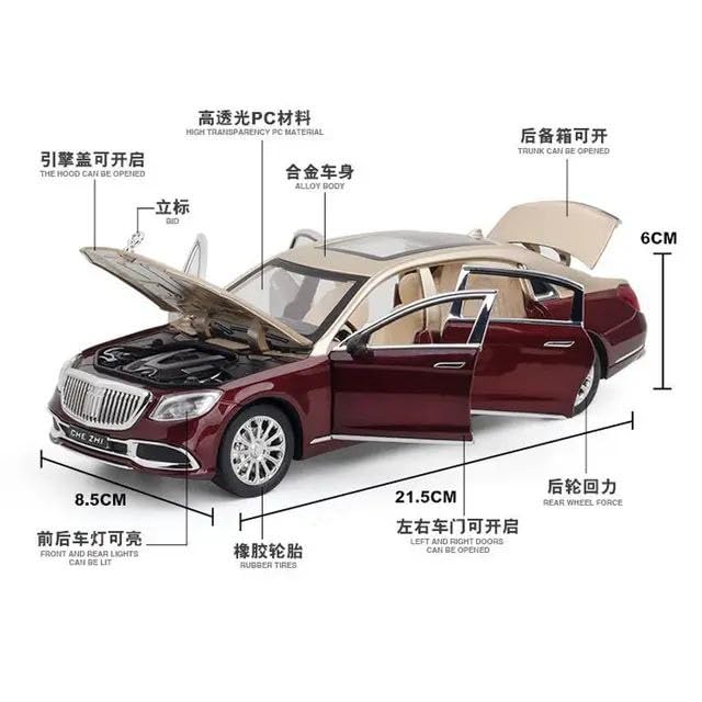 Scale Exclusive Alloy Metal Pull Back Die-cast Car Model with Sound Light Mini Auto Toy for Kids Metal Model Toy Car with Sound and Light (1:24 Scale Wuling Van Modified-RED)