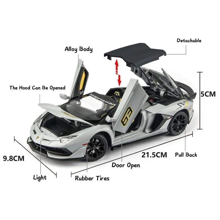 Lamborghini Svj-63 Scale Model Diecast Metalcar - All Size