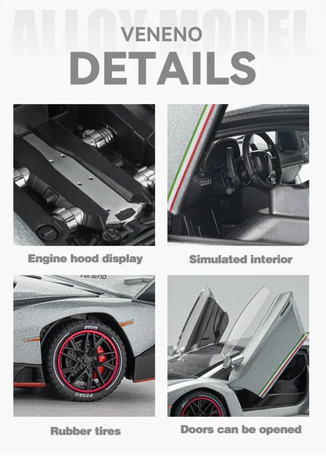 Lamborghini Veneno Scale Model Diecast Metalcar - All Size