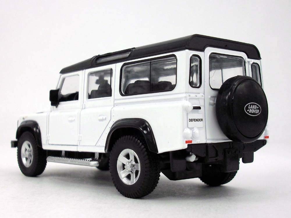 Model of a Land Rover Defender on a white background