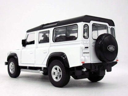 Model of a Land Rover Defender on a white background