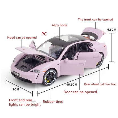1:24 Scale Exclusive Alloy Metal Pull Back Die-cast Car Model with Sound Light Mini Auto Toy for Kids Metal Model Toy Car with Sound and Light(1.24 -Scale Bently-Black)
