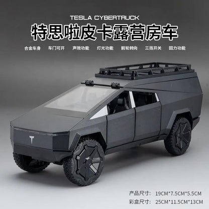 Tesla Cybertruck Camping Vehicle Scale Model Diecast Metalcar - All Size