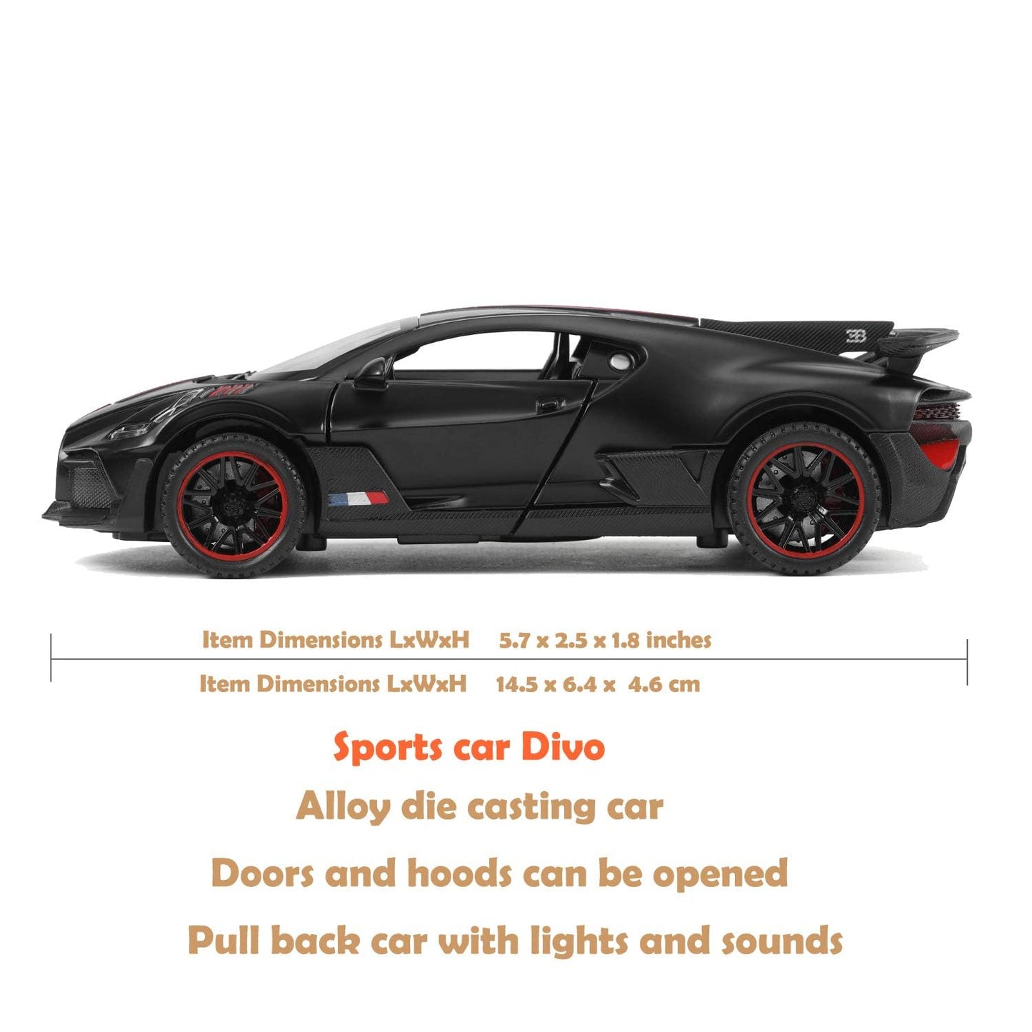 Bugatti La Voiture Scale Model Diecast Metal Car - All Size