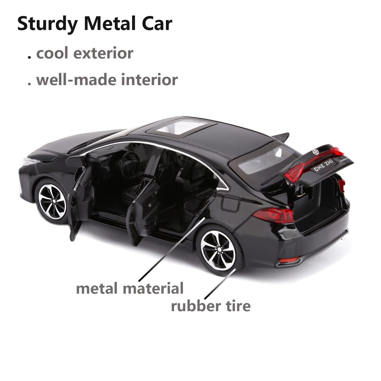 MER-CEDES Ben-Z 300SL Die-Cast Metal Car with Sport car Openable Doors Light and Sound,Pull Back Function Indoor Outdoor Toy for Kids (1.24 Scale AMG ONE-Green)