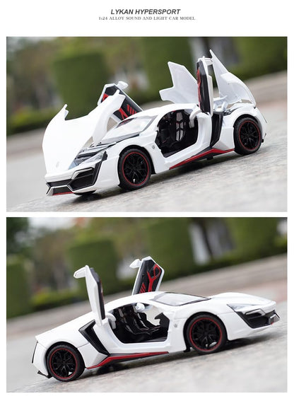 1:24 Scale Lamborgini SIAN Exclusive Alloy Metal Pull Back Die-cast Car Model with Sound Light Mini Auto Toy for Kids Metal Model Toy Car with Sound and Light (Multicolor)