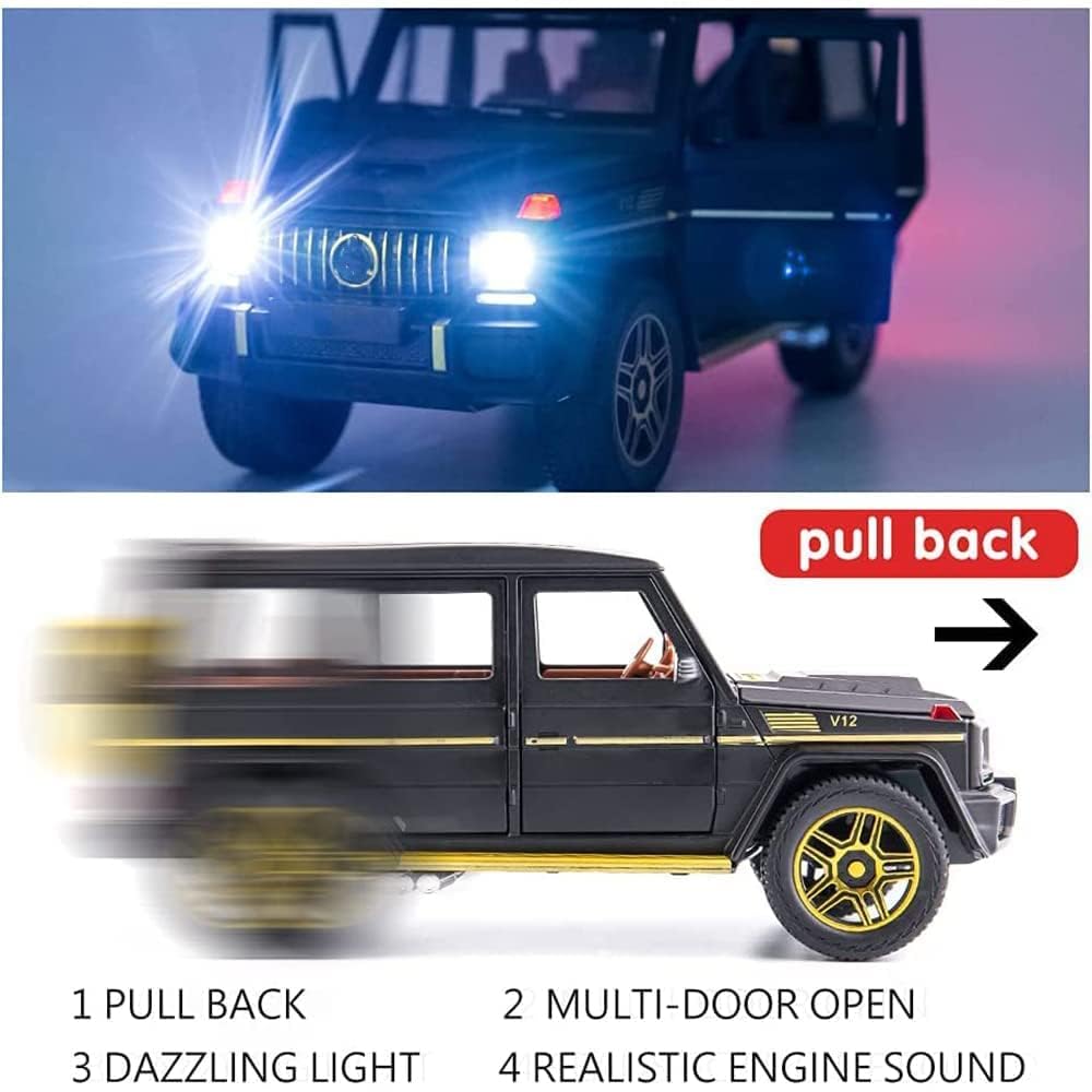 1:24 SCALEExclusive Alloy Metal Pull Back Die-cast Car Scale Model with Sound Light Mini Auto Toy for Kids Metal Model Toy Car with Sound and Light (1.24-TOYATO WILFA-Multicolor)