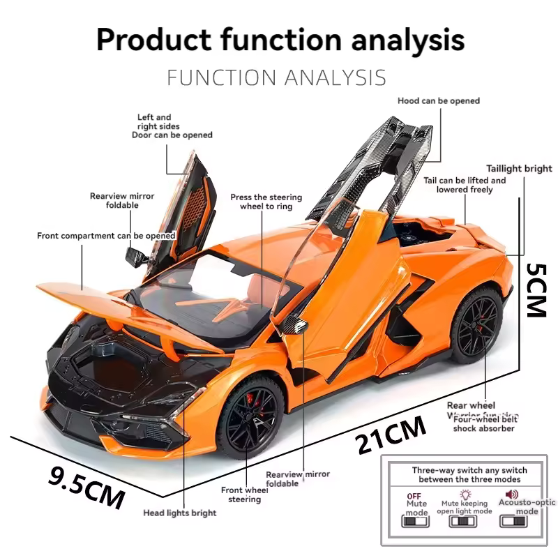 Lamborghini Revuelto - Diecast Metal Car - Scale 1:24