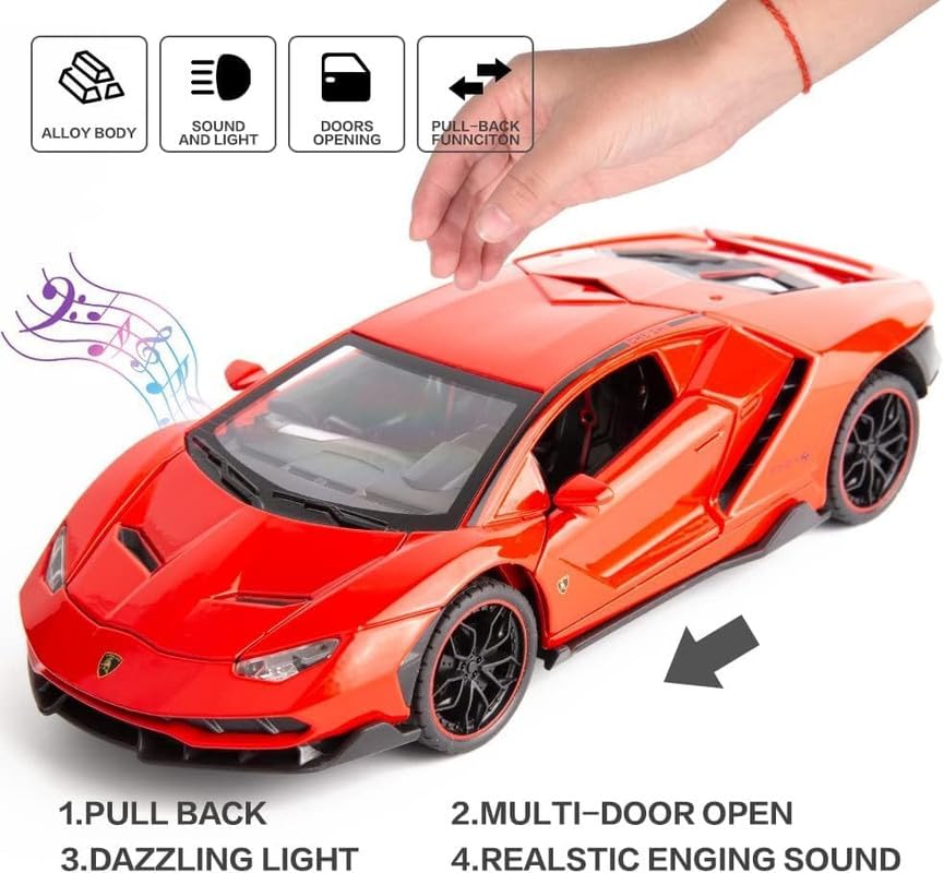 Lamborghini Centenario Lp770 - Diecast Metal Car - Scale 1:24/1:32