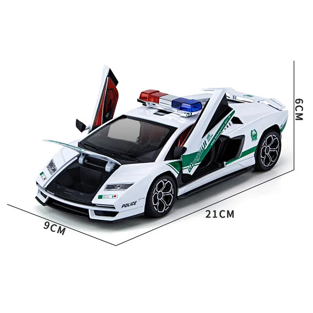 Lamborghini 800 Police - Diecast Metal Car - Scale 1:24
