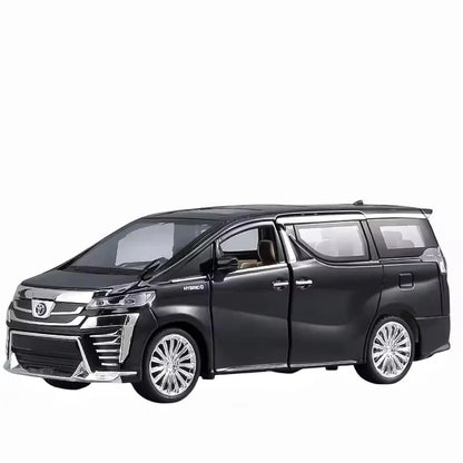 Black toyota van model on a white background
